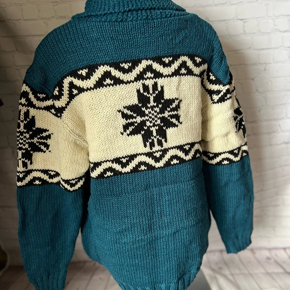 SUNDANCE Nordic wool zip up cardigan